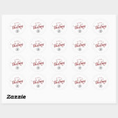 Sticker Rond Simple Merry Christmas Red Script Business Logo (Feuille)