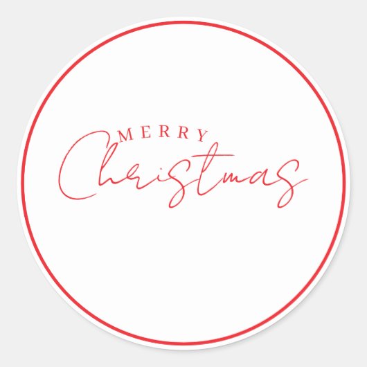 Sticker Rond Simple Merry Christmas Typography Design (Devant)
