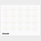 Sticker Rond Simple Message de Première Sainte Communion Croix (Feuille)