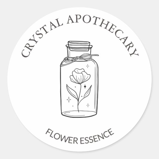 Sticker Rond Simple mignonne Apothecary Flower Essence (Devant)