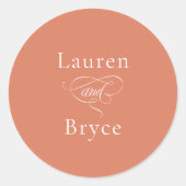 Sticker Rond Simple minima gras agrumes Mariage orange (Devant)