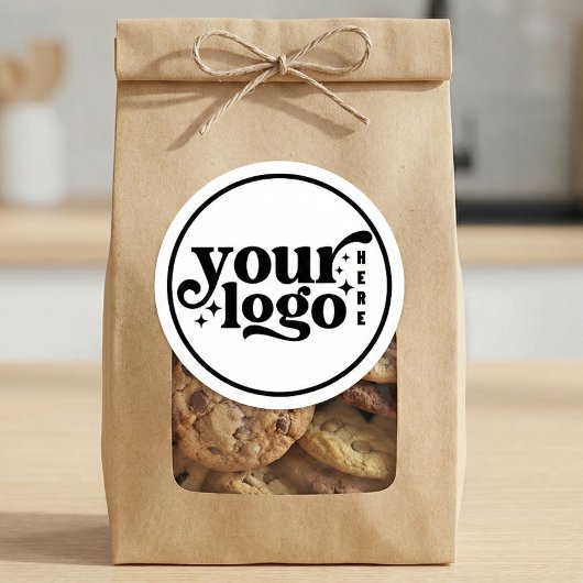 Sticker Rond Simple Minimal Elegant Custom Logo Company Modern