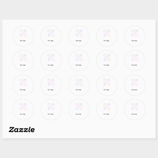 Sticker Rond Simple minimal elegant custom logo here company (Feuille)
