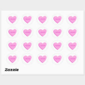 Sticker Rond Simple Minimal Happy Valentines Pink Heart  (Feuille)