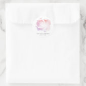 Sticker Rond "Simple Minimal Pastel Rose Floral Invitation Clas (Sac)