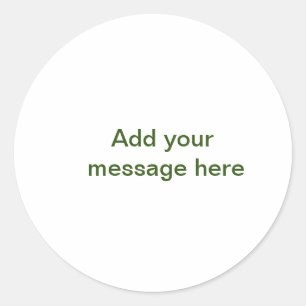 Sticker Rond Simple minimal vert ajoutez votre texte nom photo