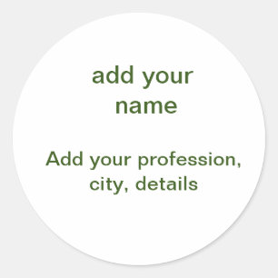 Sticker Rond Simple minimal vert ajoutez votre texte nom photo
