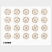 Sticker Rond Simple minimaliste beige (Feuille)