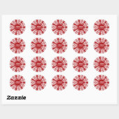 Sticker Rond Simple minimaliste double bonheur Mariage chinois (Feuille)