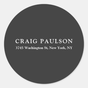 Sticker Rond Simple minimaliste élégant classique gris foncé