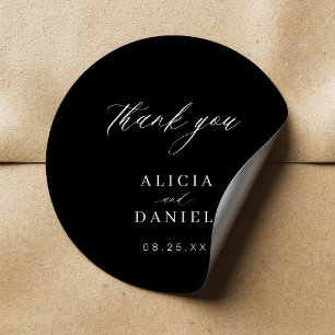 Sticker Rond Simple minimaliste élégant mariage faveur classiqu