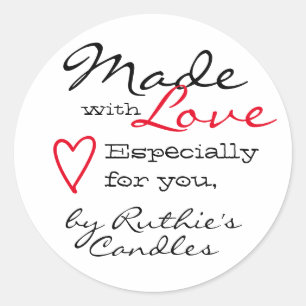 Sticker Rond Simple minimaliste fait avec coeur d'amour couleur