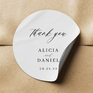 Sticker Rond Simple minimaliste faveur de mariage élégant