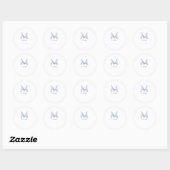 Sticker Rond simple minimum ajouter nom monogramme violet vert (Feuille)