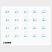 Sticker Rond Simple minimum ajouter votre nom texte place ville (Feuille)