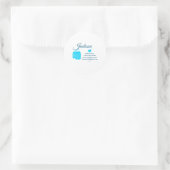 Sticker Rond Simple minimum ajouter votre nom texte place ville (Sac)