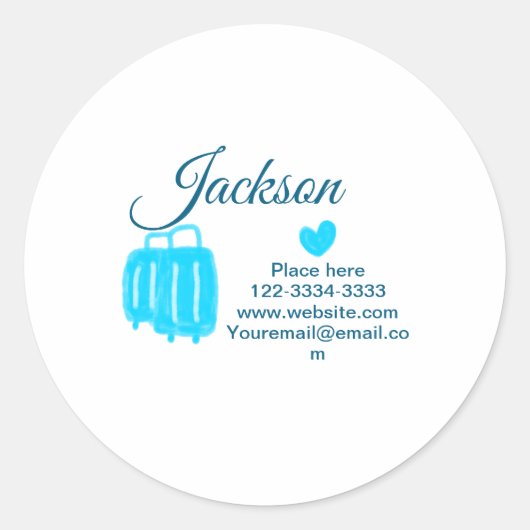 Sticker Rond Simple minimum ajouter votre nom texte place ville (Devant)