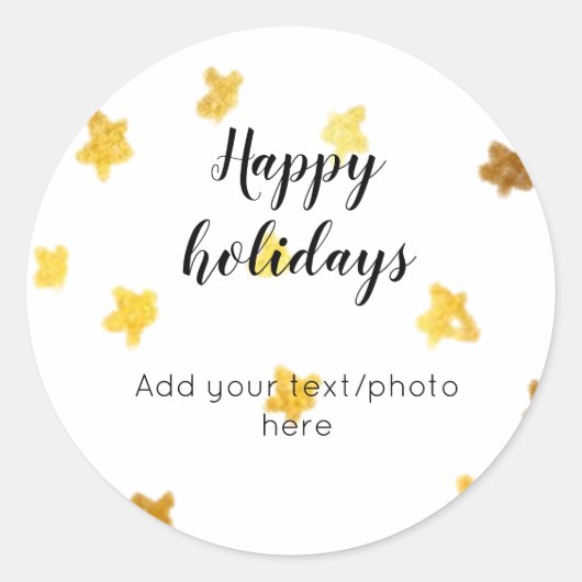 Sticker Rond simple minimum ajouter votre texte photo heureux v (Devant)