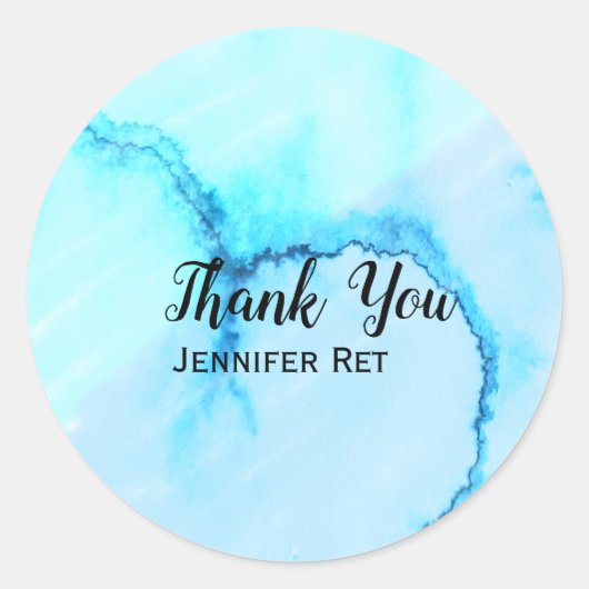 Sticker Rond simple minimum calligraphy thank you add nam (Devant)
