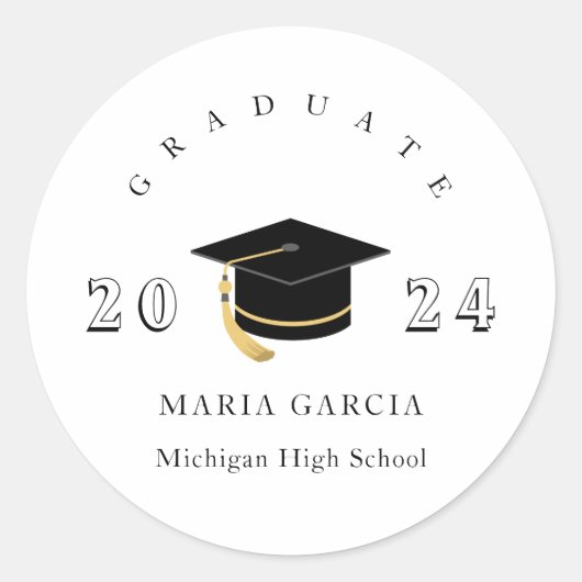 Sticker rond simple minimum de graduation (Devant)