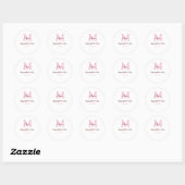Sticker Rond simple minimum de jour mère monogramme nom rose te (Feuille)