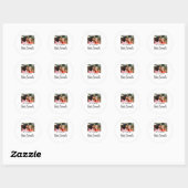 Sticker Rond simple minimum meilleur ami nom ajouter photo text (Feuille)