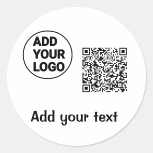 Sticker Rond Simple minimum q r code ajouter logo code d'analys
