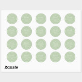 Sticker Rond Simple Mint Green Anniversaire Calligraphie Mignon (Feuille)