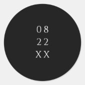 Sticker Rond Simple Modern Elegant Wedding (Devant)