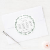 Sticker Rond Simple Modern Greenery Wreath Ingredients Label (Enveloppe)
