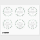 Sticker Rond Simple Modern Greenery Wreath Ingredients Label (Feuille)