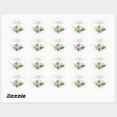 Sticker Rond Simple Modern Joyeuses Fêtes Snow White (Feuille)