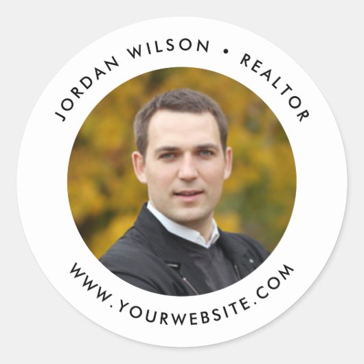 Sticker Rond Simple Modern Round Ajouter une photo (Devant)