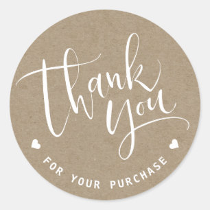 Sticker Rond Simple Modern script business merci