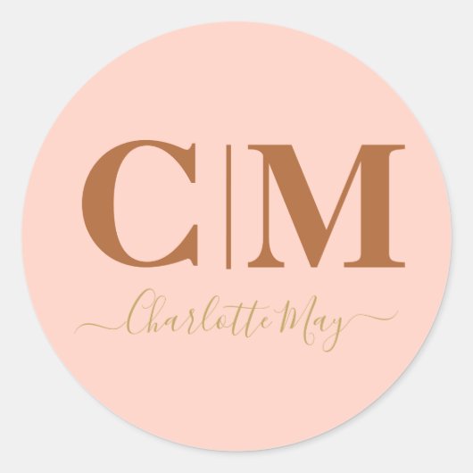 Sticker Rond Simple Moderne Chic Blush Pink Entreprise Promo (Devant)