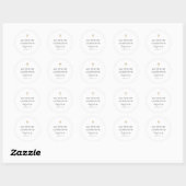 Sticker Rond Simple moderne Elegant Cross Baby Baptism (Feuille)