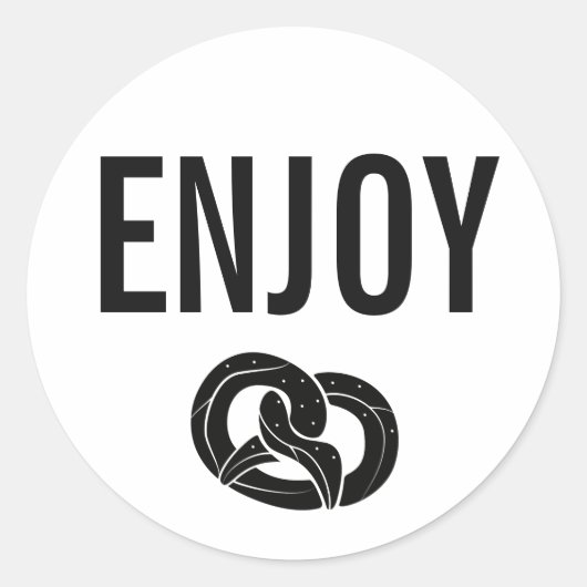 Sticker Rond Simple moderne Enjoy Pretzel Party (Devant)