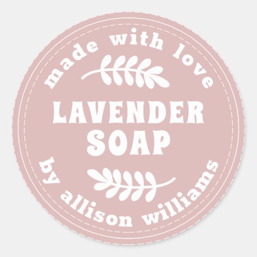 Sticker Rond Simple moderne Lavender Soap Silver Rose (Devant)