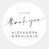 Sticker Rond Simple moderne Mariage classique un Merci doux (Devant)