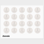Sticker Rond Simple moderne Monogramme vert Mix Match Mariage (Feuille)