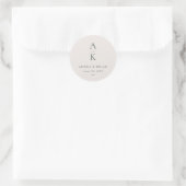 Sticker Rond Simple moderne Monogramme vert Mix Match Mariage (Sac)