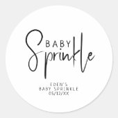 Sticker Rond Simple moderne Neutral Baby Sprinkle Favoriser (Devant)