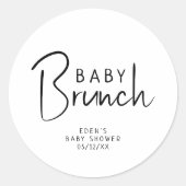 Sticker Rond Simple moderne Neutral Bébé Brunch Favoriser (Devant)