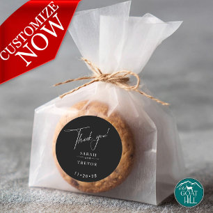 Sticker Rond Simple moderne noir & blanc