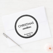 Sticker Rond Simple moderne Noir fait maison Cookies de Noël (Enveloppe)