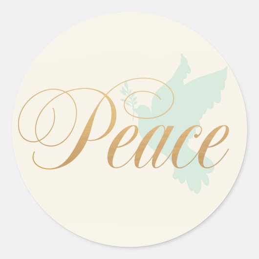 Sticker Rond Simple moderne Peace Dove Holiday (Devant)