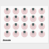 Sticker Rond Simple moderne rose vierge Votre logo (Feuille)