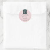 Sticker Rond Simple moderne rose vierge Votre logo (Sac)