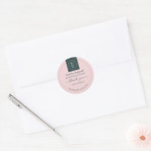 Sticker Rond Simple moderne rose vierge Votre logo (Enveloppe)