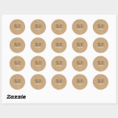 Sticker Rond Simple Moderne Rustique Entreprise (Feuille)